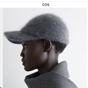 COS BRUSHED-CASHMERE BASEBALL CAP gray M/L